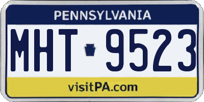 PA license plate MHT9523