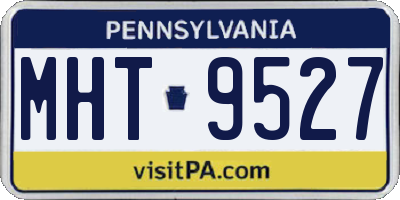 PA license plate MHT9527