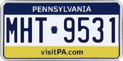 PA license plate MHT9531