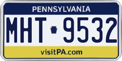 PA license plate MHT9532