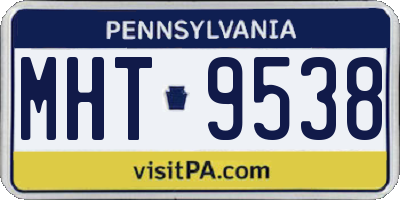 PA license plate MHT9538