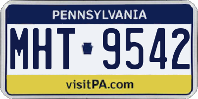 PA license plate MHT9542