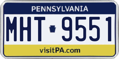 PA license plate MHT9551