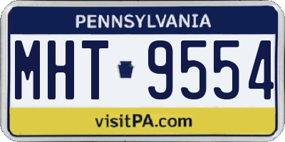 PA license plate MHT9554