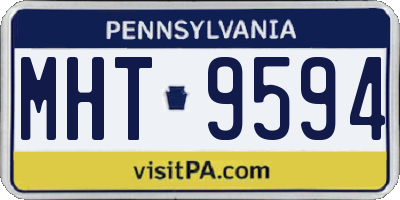PA license plate MHT9594