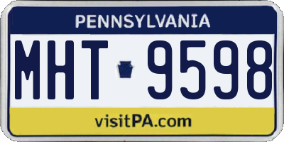PA license plate MHT9598