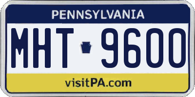PA license plate MHT9600