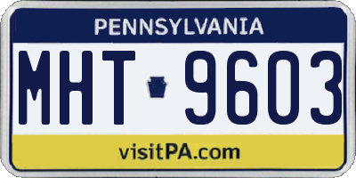 PA license plate MHT9603