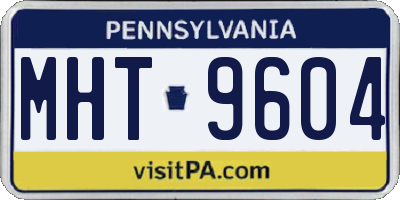 PA license plate MHT9604