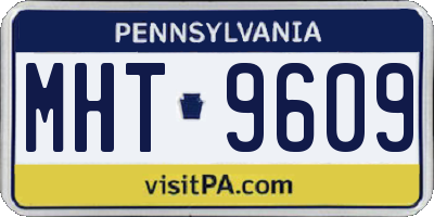PA license plate MHT9609