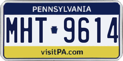 PA license plate MHT9614