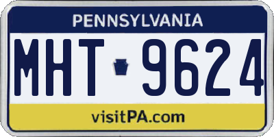 PA license plate MHT9624