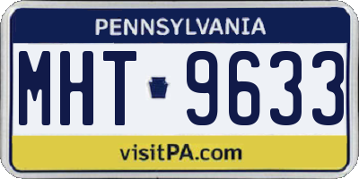 PA license plate MHT9633