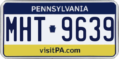 PA license plate MHT9639