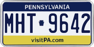 PA license plate MHT9642