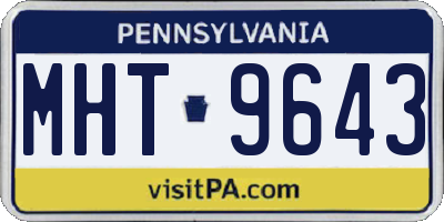 PA license plate MHT9643