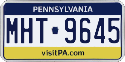 PA license plate MHT9645