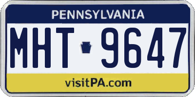 PA license plate MHT9647
