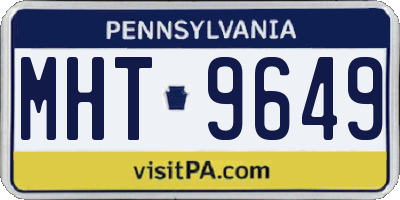 PA license plate MHT9649