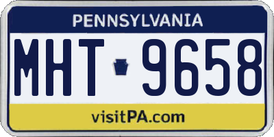 PA license plate MHT9658