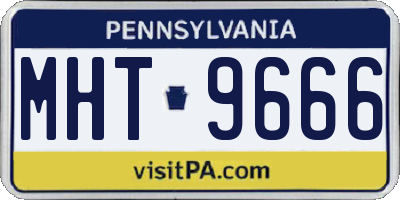PA license plate MHT9666