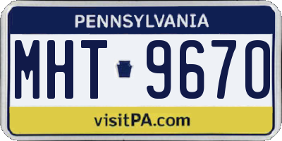 PA license plate MHT9670