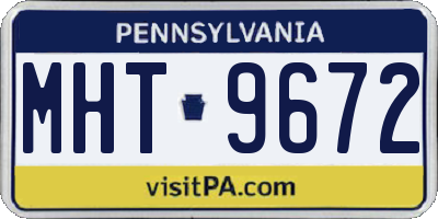 PA license plate MHT9672