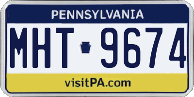 PA license plate MHT9674