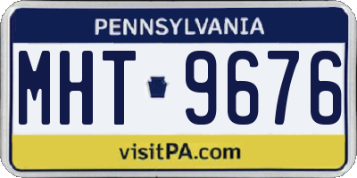 PA license plate MHT9676