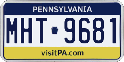 PA license plate MHT9681