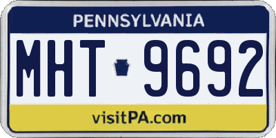 PA license plate MHT9692
