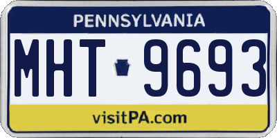 PA license plate MHT9693