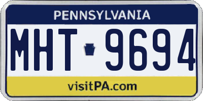 PA license plate MHT9694