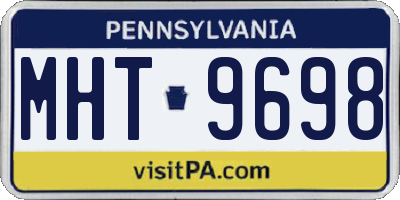 PA license plate MHT9698