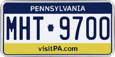 PA license plate MHT9700