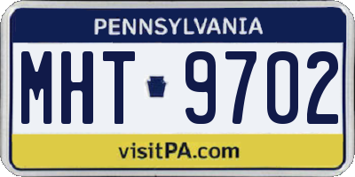 PA license plate MHT9702