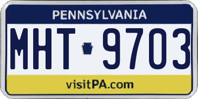 PA license plate MHT9703