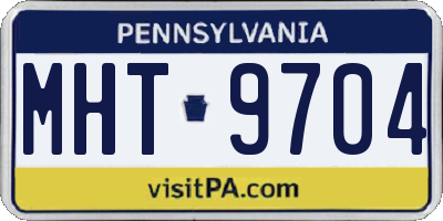 PA license plate MHT9704