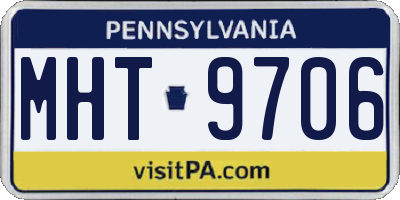 PA license plate MHT9706