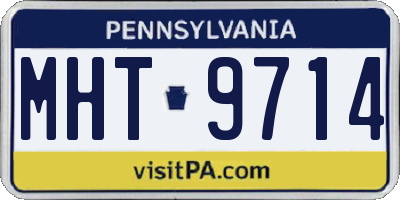 PA license plate MHT9714
