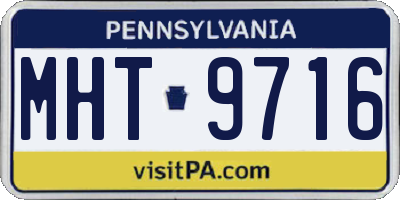 PA license plate MHT9716