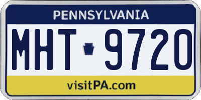 PA license plate MHT9720