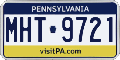 PA license plate MHT9721