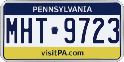 PA license plate MHT9723