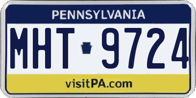 PA license plate MHT9724