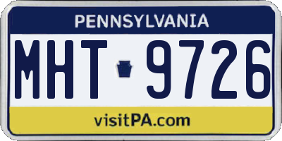 PA license plate MHT9726