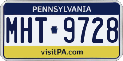 PA license plate MHT9728
