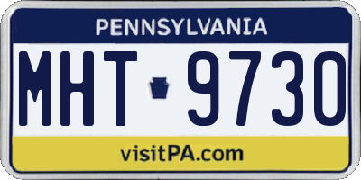 PA license plate MHT9730