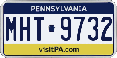 PA license plate MHT9732