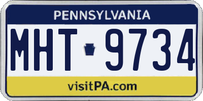 PA license plate MHT9734